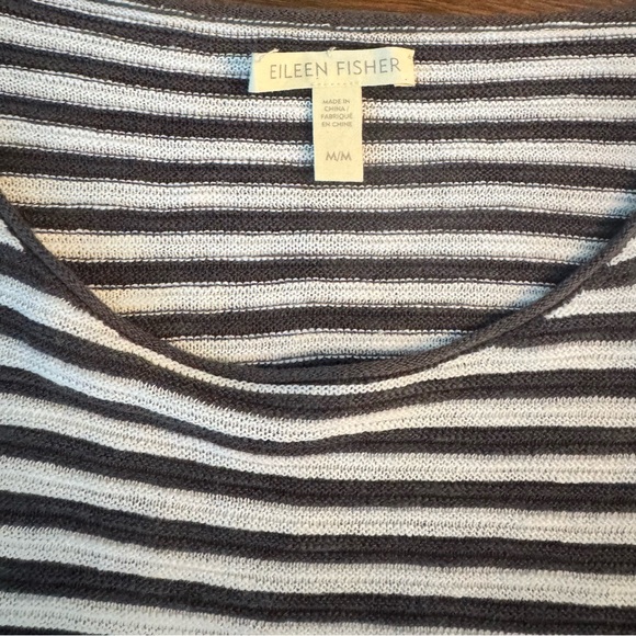 Eileen Fisher Black and White Striped Top - Picture 2 of 7